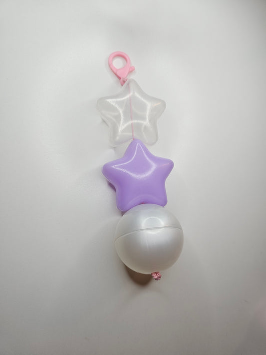 Purple Puffy star keychain/backpack zipper charm