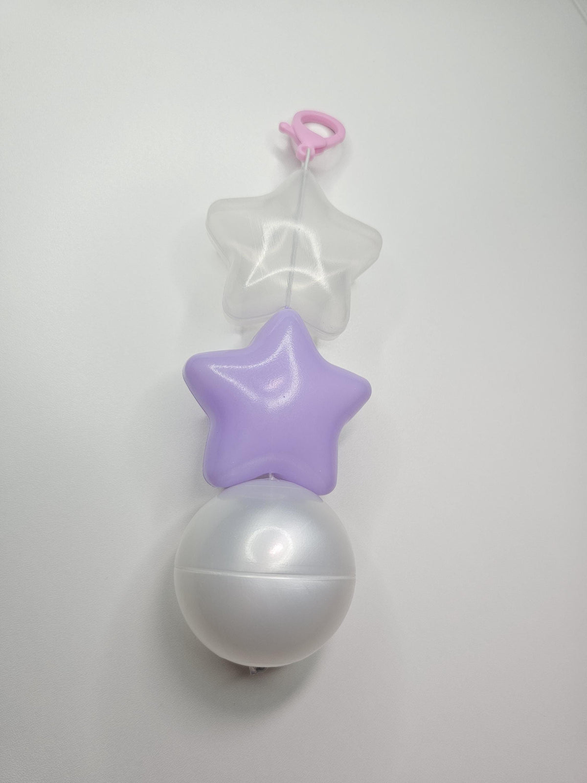 Jumbo Puffy star keychain/zipper backpack charm blue, Purple,clear, and silver. fairy kei, yume kawaii, decora fashion
